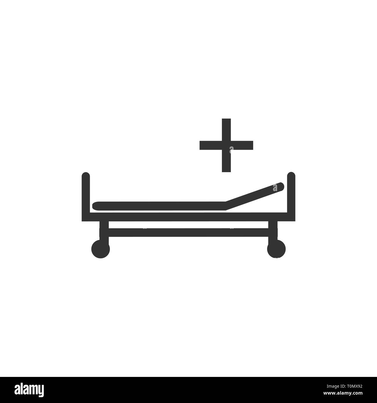 L'icône de lit d'hôpital. Vector illustration télévision Illustration de Vecteur