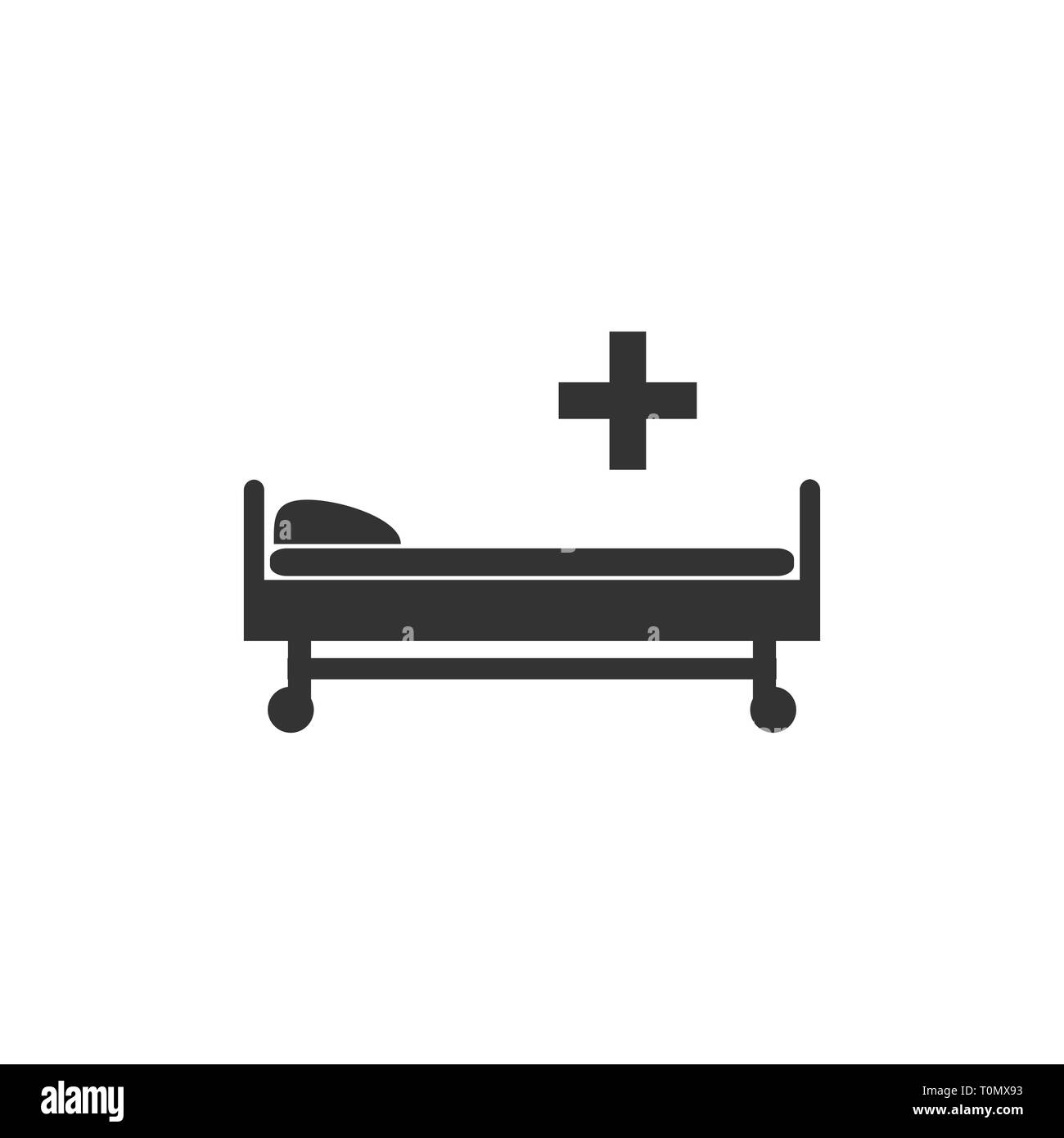 L'icône de lit d'hôpital. Vector illustration télévision Illustration de Vecteur