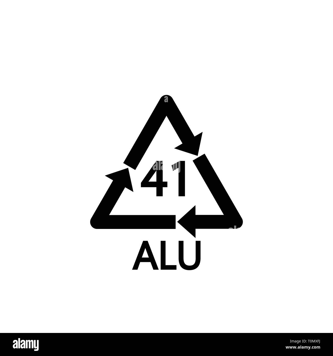 Symbole de recyclage de l'aluminium ALU 41 . Vector Illustration de Vecteur