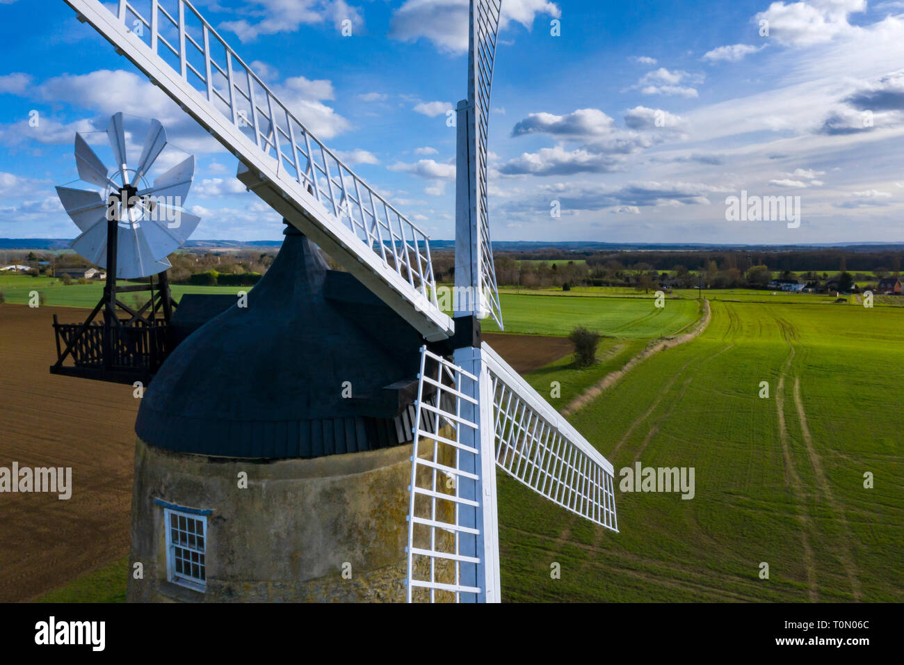 Drone abattu de moulin à Great Haseley, Oxfordshire Banque D'Images