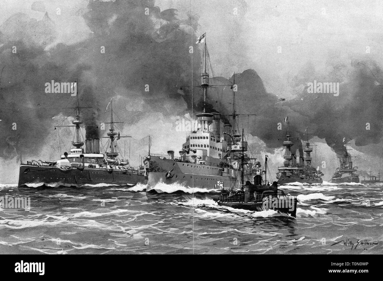 British majestic class battleship Banque de photographies et d’images à