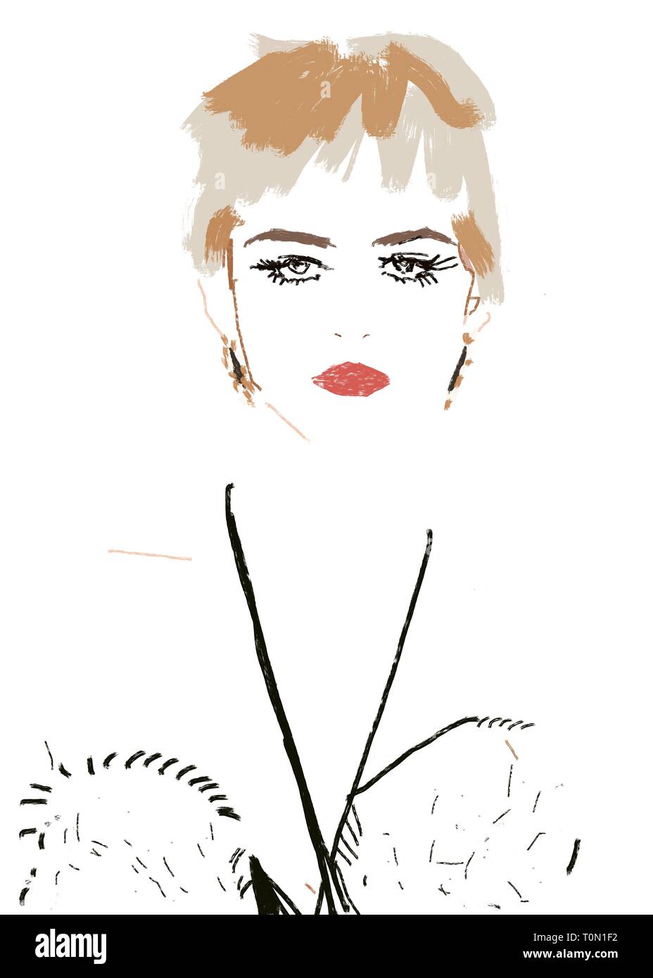 Modèle de mode sur la piste en 2019. Andreas Kronthaler pour Vivienne Westwood. L'illustration de mode automne Banque D'Images