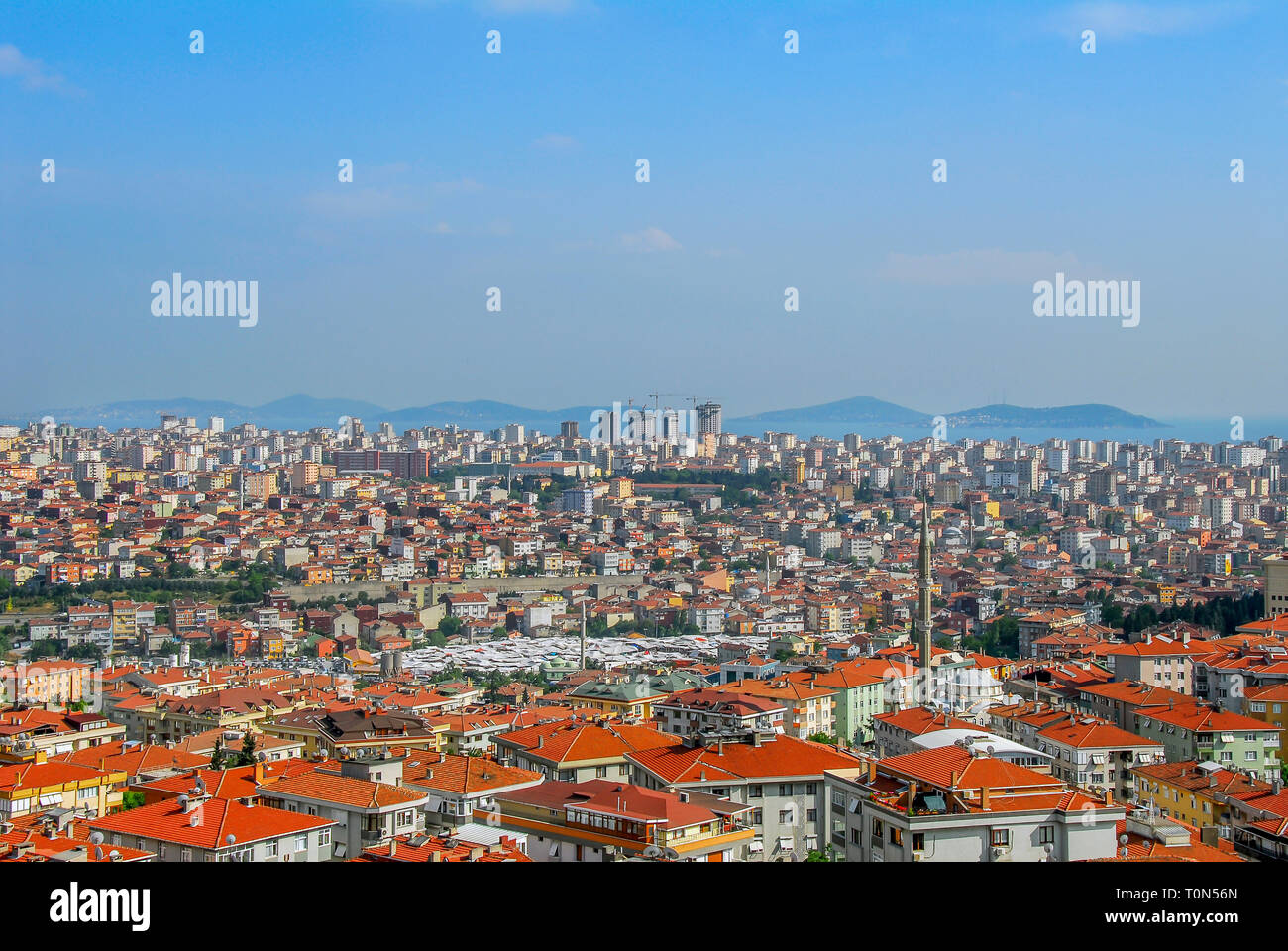 Istanbul, Turquie, 3 juin 2011 : le district de Kadikoy Istanbul. Les bâtiments et les îles sur la mer de marmara. Banque D'Images