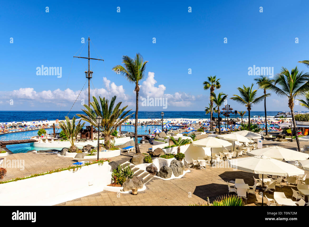 Vue du parc de l'eau, Puerto de la cruz, Tenerife Banque D'Images
