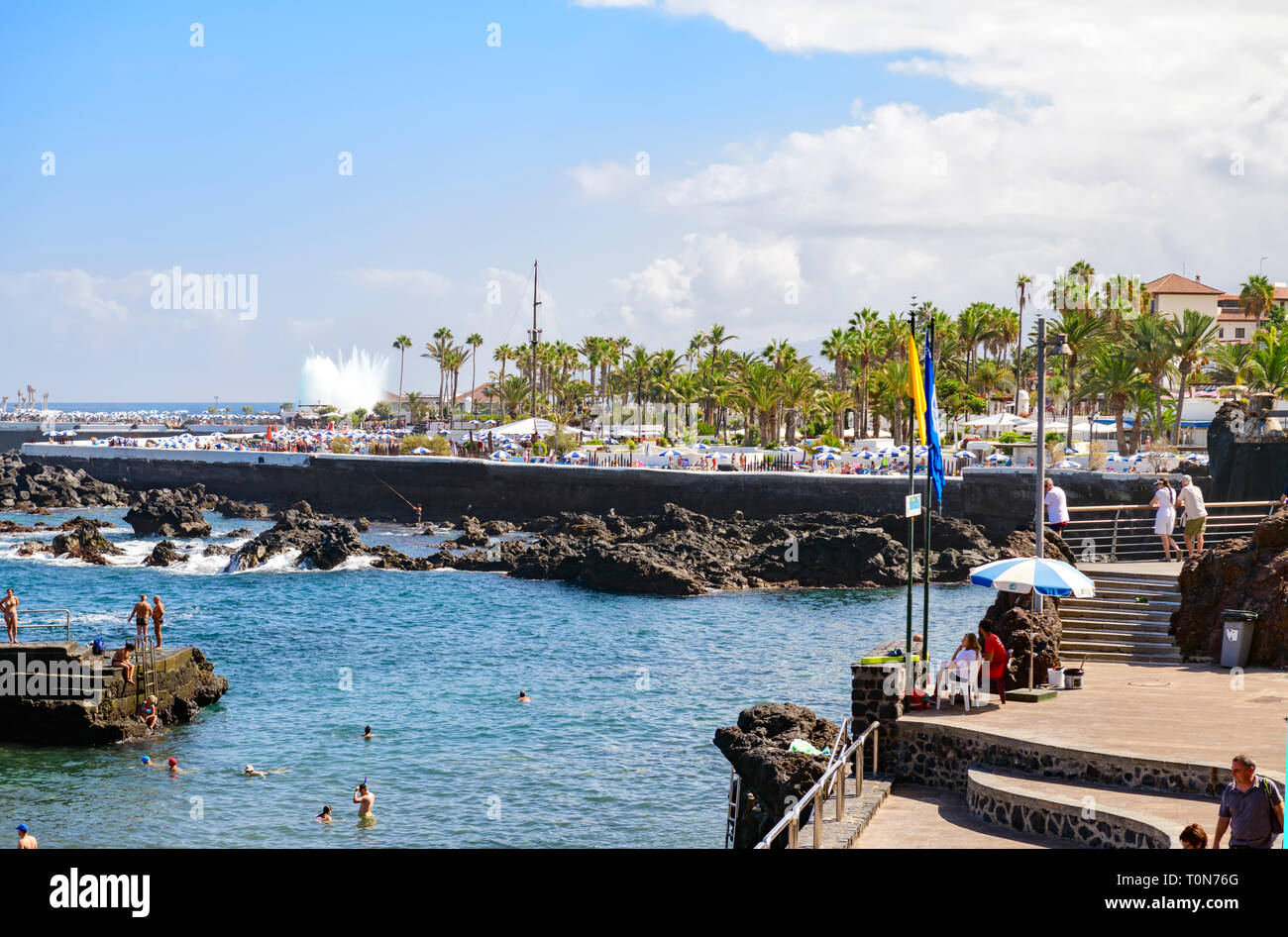 Vue du parc de l'eau, Puerto de la cruz, Tenerife Banque D'Images