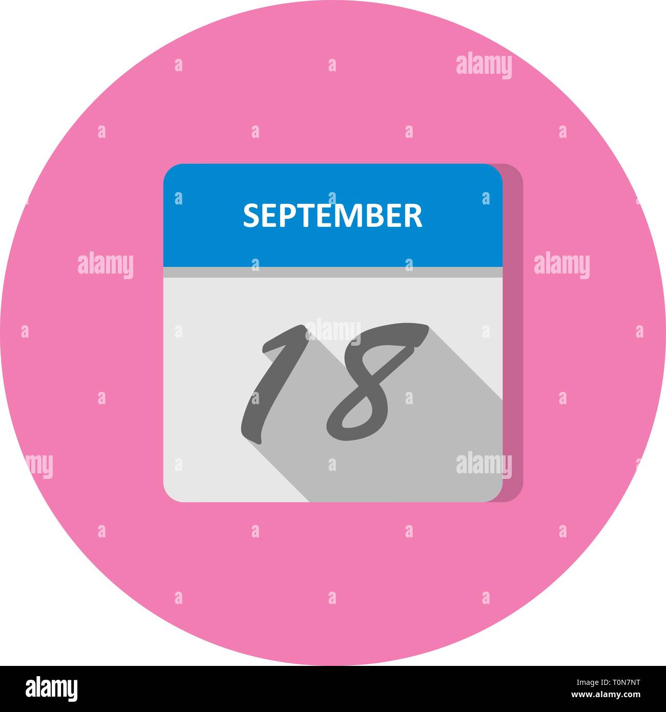 Date du 18 septembre sur un seul jour calendrier Photo Stock - Alamy