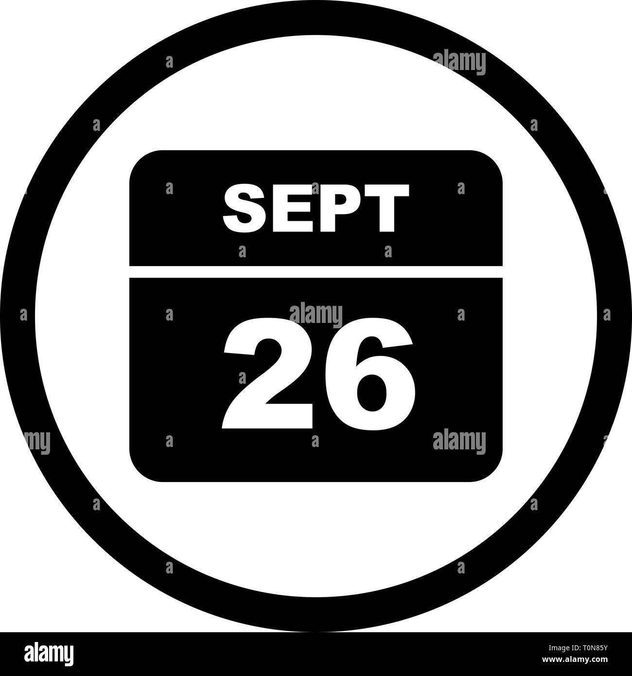 Le 26 septembre, date à un seul jour calendrier Photo Stock - Alamy