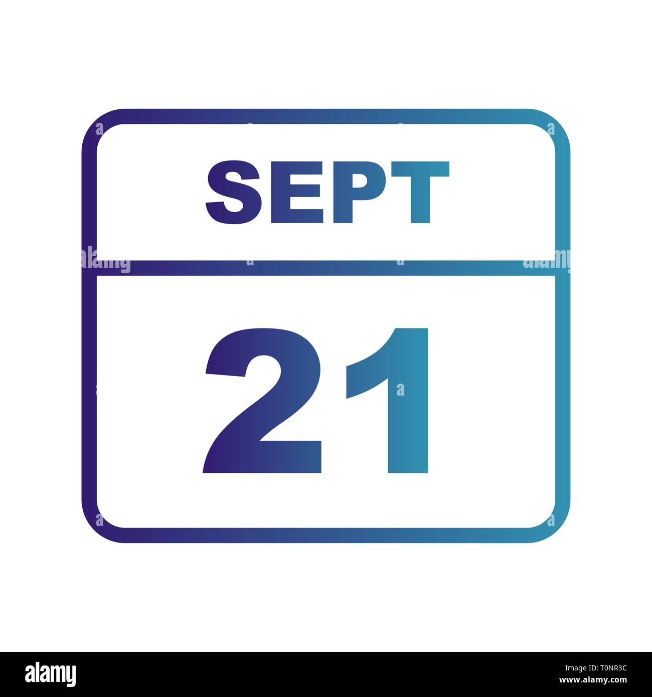 21 september calendar icon on Banque d'images détourées - Alamy