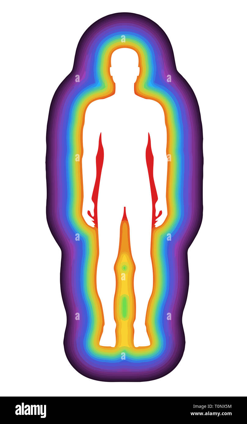 Corps humain aura chakra spiritualité illustration de l'énergie Photo Stock  - Alamy