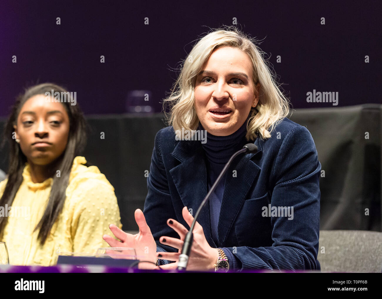 Londres, Royaume-Uni. Mar 21, 2019. Au cours de la 2019 Conférence de presse de gymnastique de superstars au Crystal le Jeudi, 21 mars 2019. Londres en Angleterre. (Usage éditorial uniquement, licence requise pour un usage commercial. Aucune utilisation de pari, de jeux ou d'un seul club/ligue/dvd publications.) Crédit : Taka G Wu/Alamy News Crédit : Taka Wu/Alamy Live News Banque D'Images