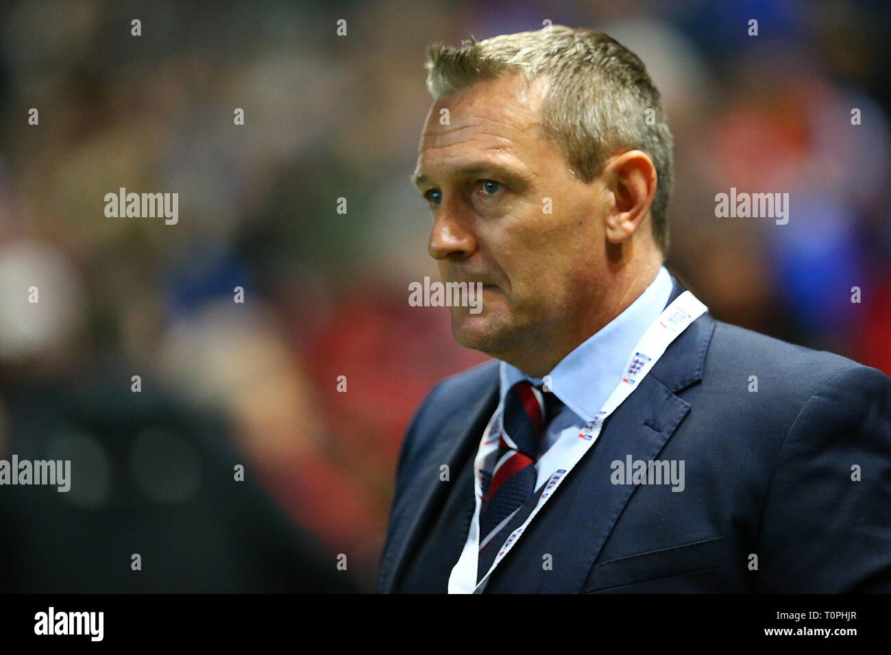 Bristol, Royaume-Uni. Mar 21, 2019. Aidy Boothroyd manager d'Angleterre U21s au cours de la match amical entre l'Angleterre U21 et U21 de la Pologne à Ashton Gate, Bristol, Angleterre le 21 mars 2019. Photo par Dave Peters. Usage éditorial uniquement, licence requise pour un usage commercial. Aucune utilisation de pari, de jeux ou d'un seul club/ligue/dvd publications. Credit : UK Sports Photos Ltd/Alamy Live News Banque D'Images
