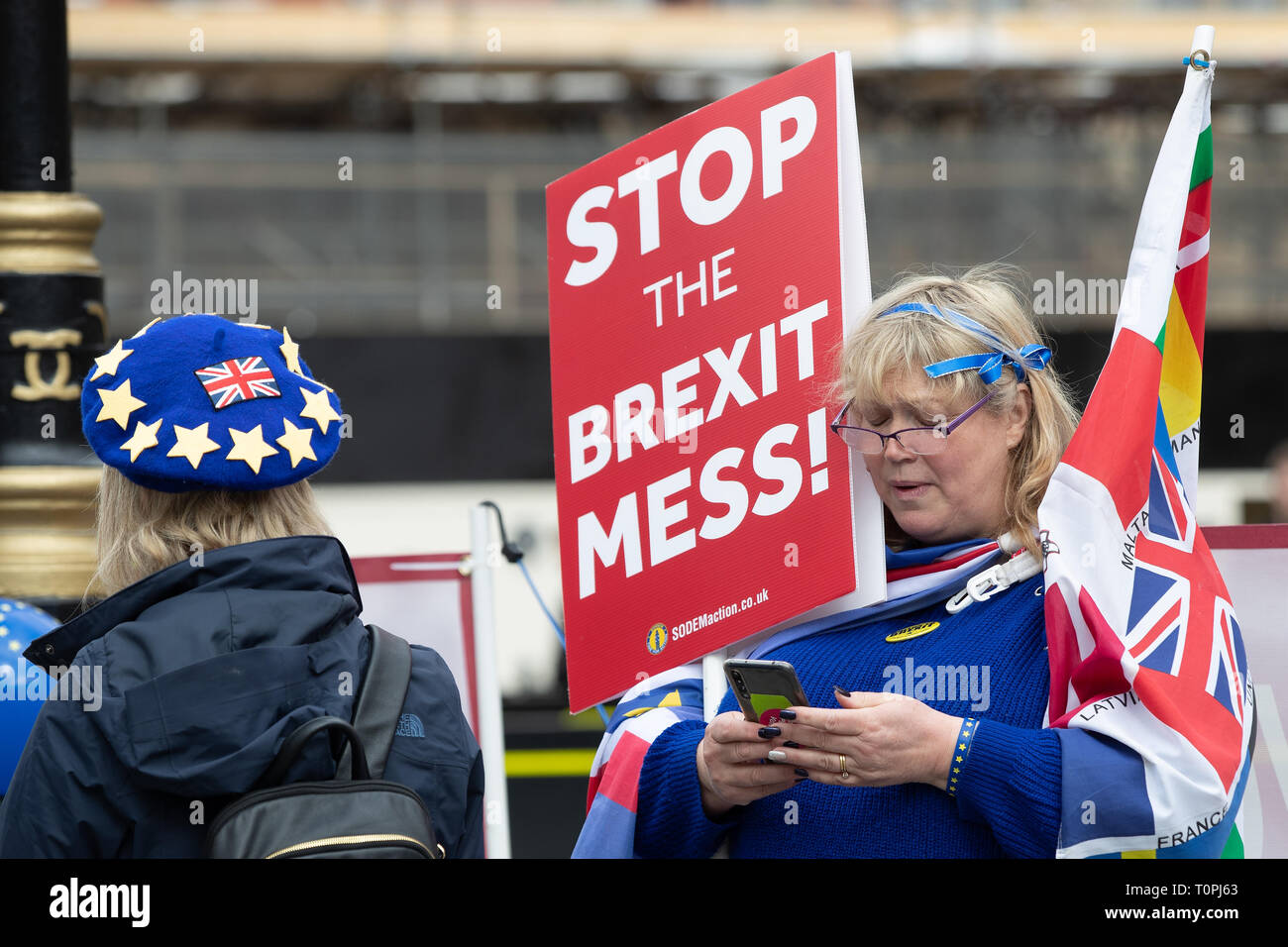 Londres, Royaume-Uni. Mar 21, 2019. Londres, Royaume-Uni. Jeudi 21 mars 2019.Anti-Brexit manifestants devant le Parlement, Crédit : Jason Richardson/Alamy Live News Banque D'Images