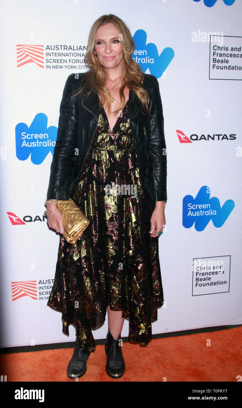 New York, NY, USA. Mar 21, 2019. Toni Collette à l'Australian International Forum écran Présentation du 25e anniversaire de mariage de Muriel de dépistage à New York le 21 mars 2019. Credit : Rw/media/Alamy Punch Live News Banque D'Images