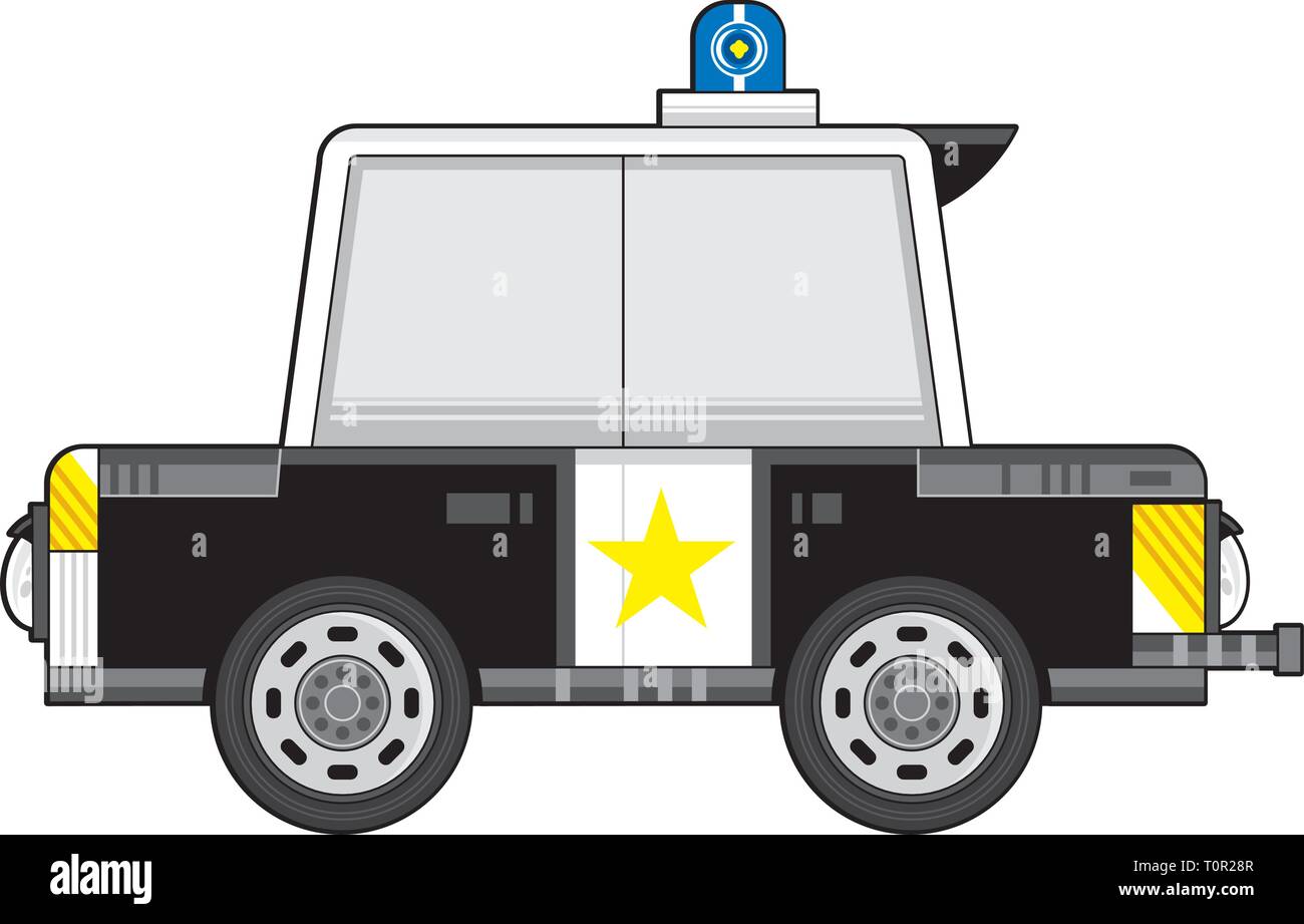 Voiture de police Cartoon Illustration Image Vectorielle Stock - Alamy