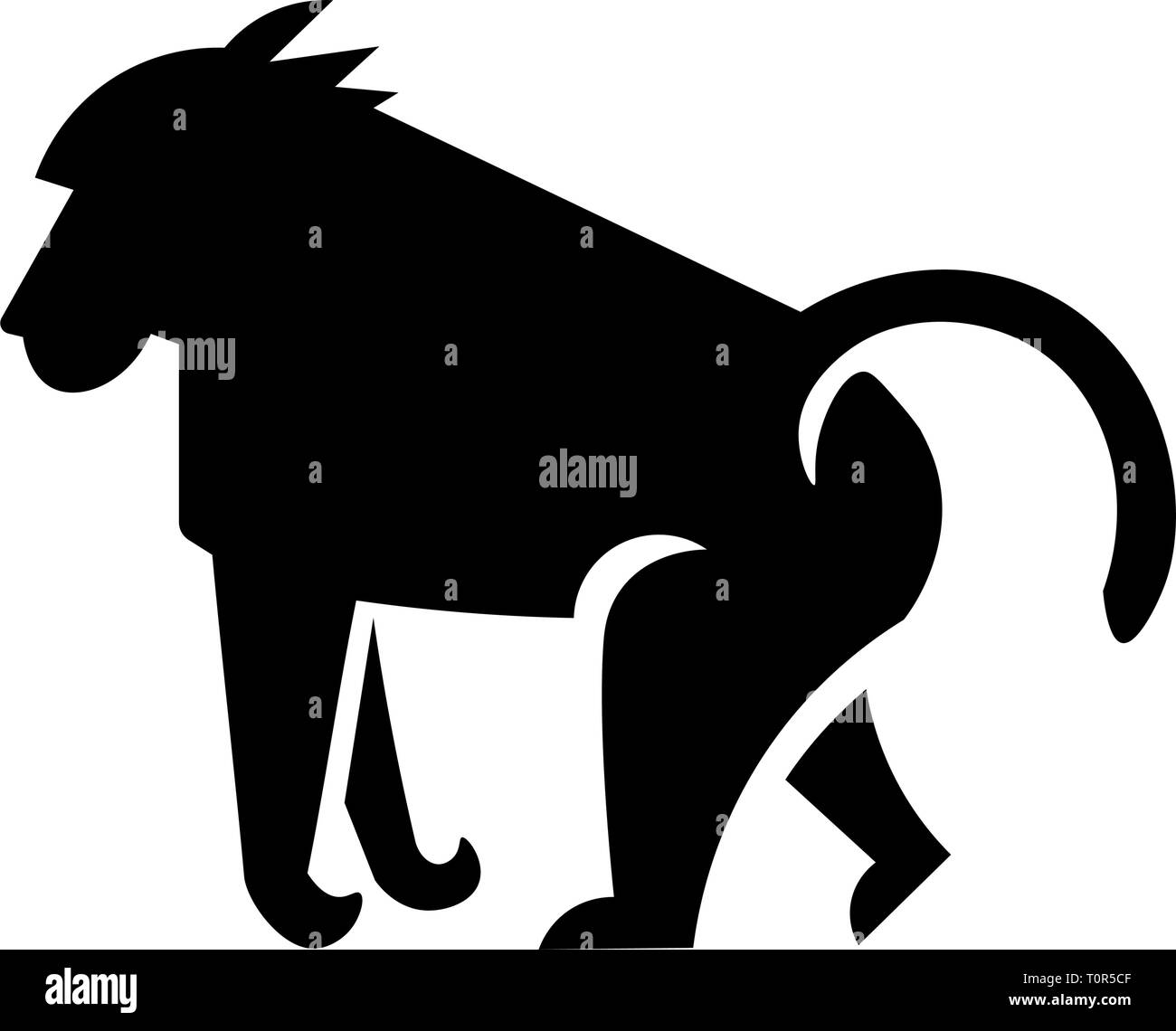 Cette image montre un vecteur africain permanent en babouin icône glyphe design. C'est isolé sur un fond blanc. Illustration de Vecteur