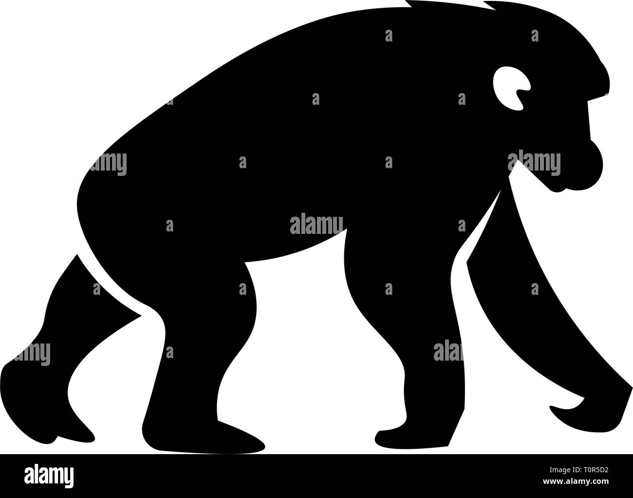Ce vecteur image montre un chimpanzé dans l'Afrique de l'icône glyphe design. C'est isolé sur un fond blanc. Illustration de Vecteur