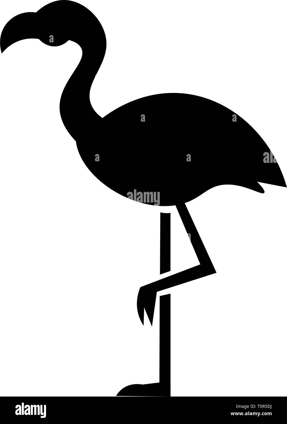 Cette image vectorielle montre une icône glyphe dans flamingo permanent design. C'est isolé sur un fond blanc. Illustration de Vecteur