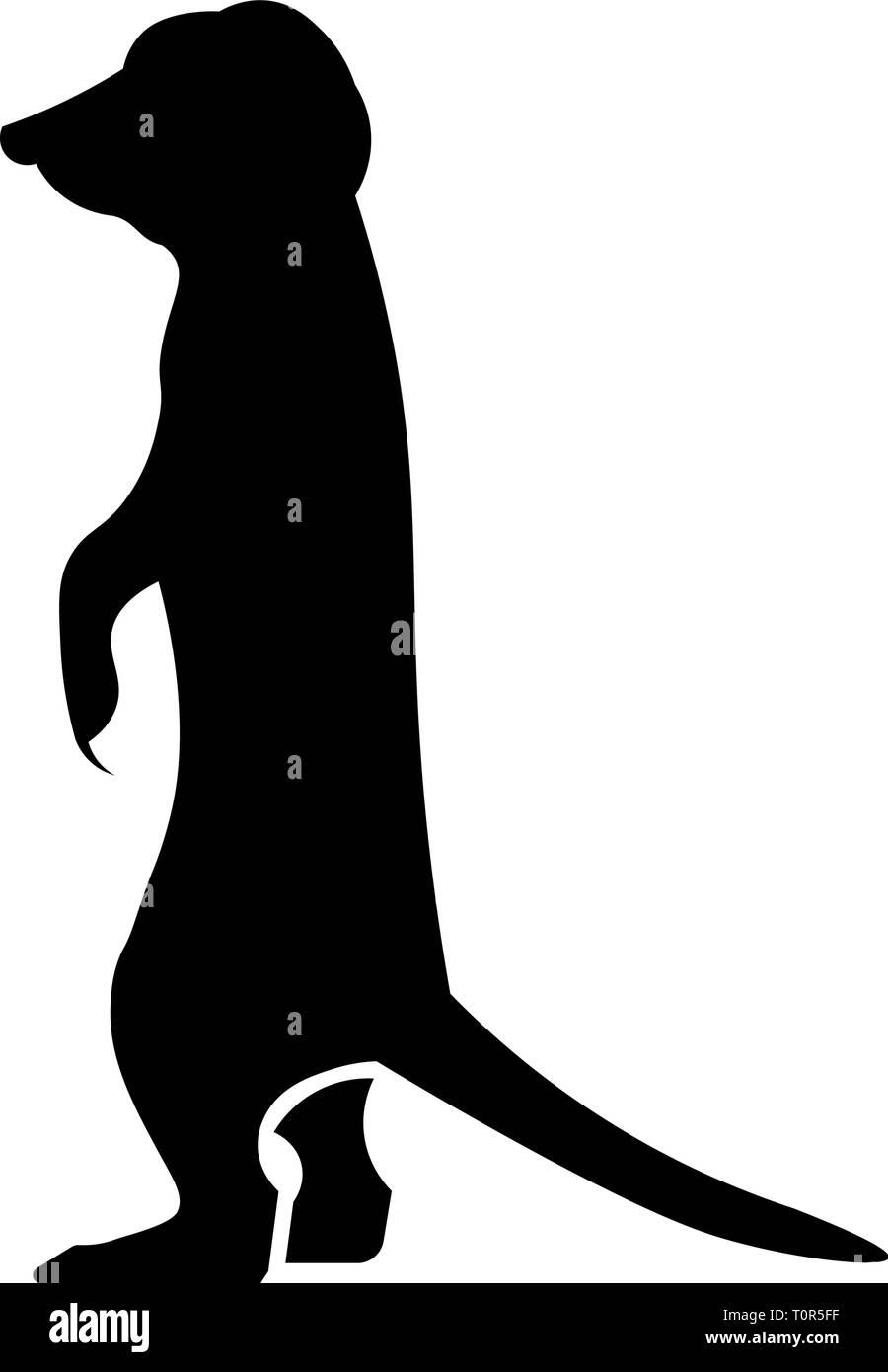 Ce vecteur image montre un comité permanent de l'icône meerkat glyphe de conception. C'est isolé sur un fond blanc. Illustration de Vecteur