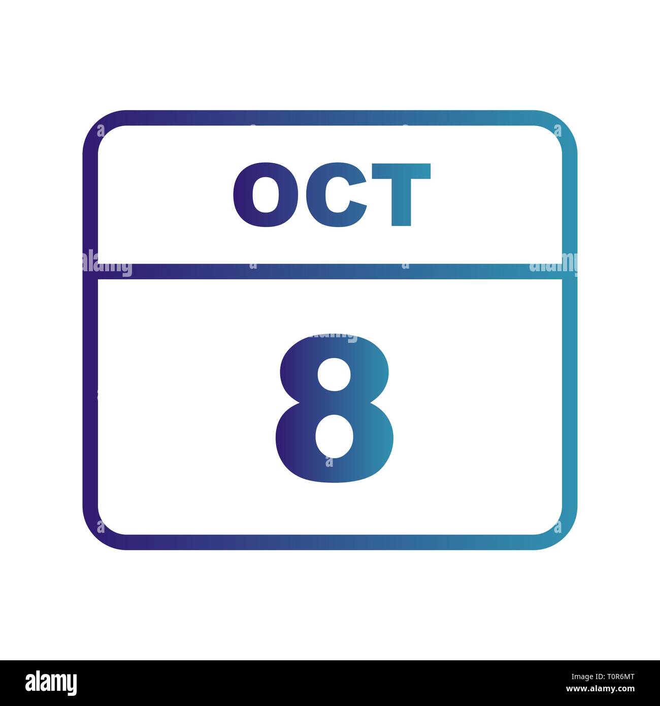 Date Du 8 octobre, sur une seule journée Photo Stock - Alamy