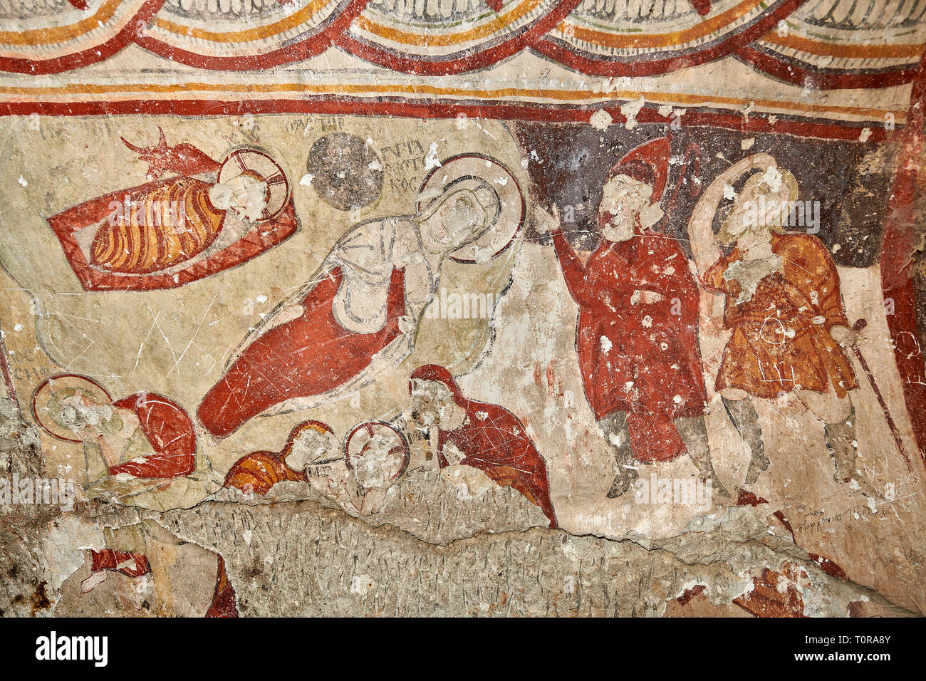 Photos et images de l'intérieur de l'église de fresques Comlekci, 10e siècle, le monastère Vadisi Vallée, anastır «Vadisi", de la vallée d'Ihlara Banque D'Images