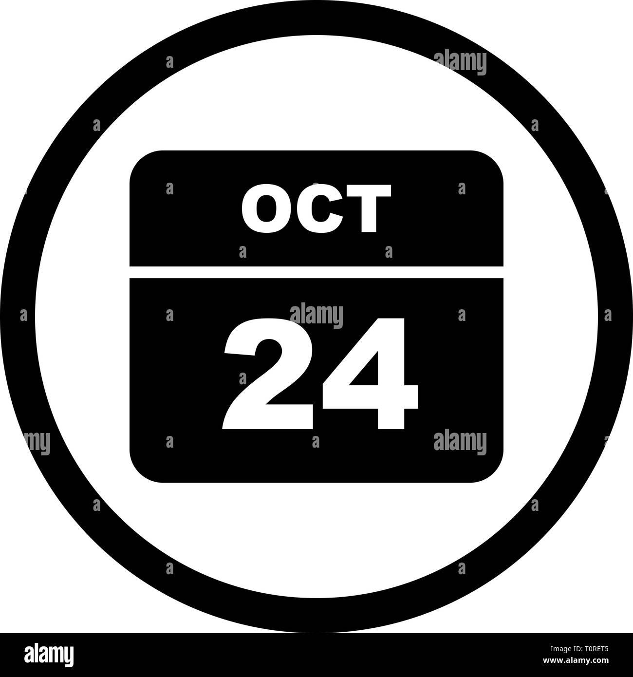 24 octobre, date à un seul jour calendrier Photo Stock - Alamy
