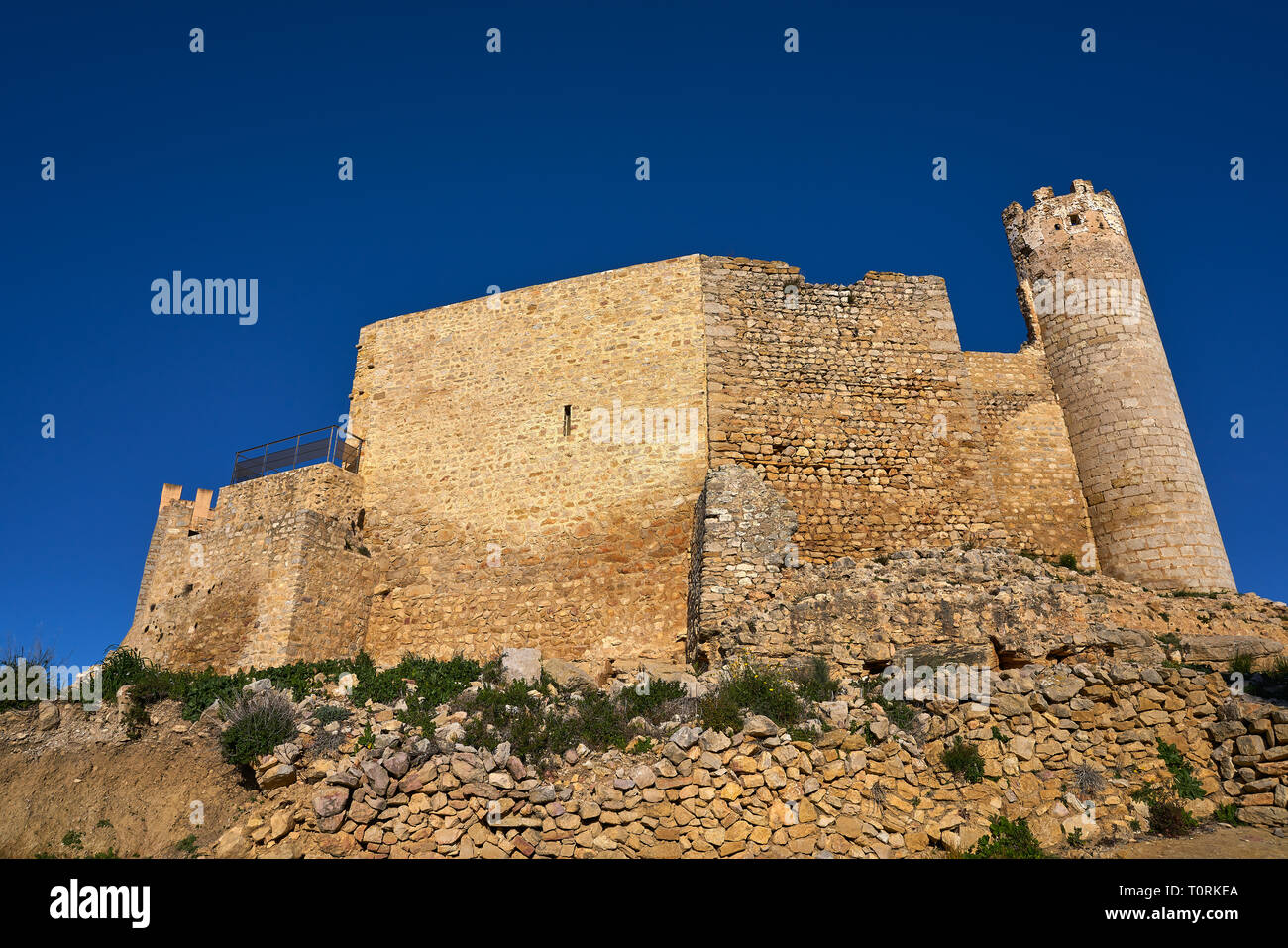 Le château de Xivert dans d'Alcalà de Xivert Castellon Templarios de l'Espagne Banque D'Images