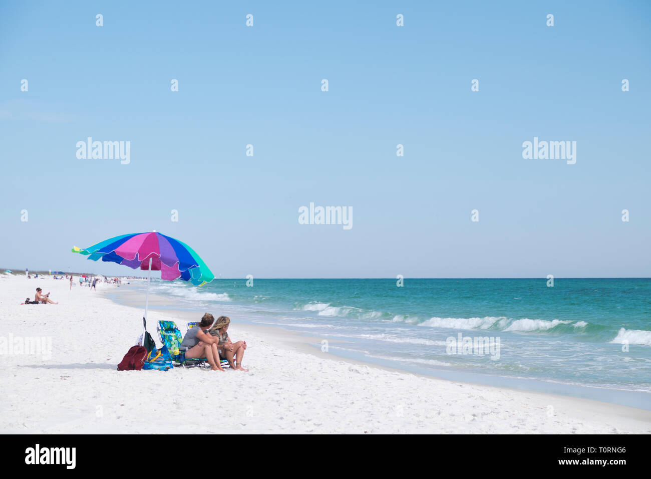 Les touristes en vacances à Santa Rosa Island, Florida, USA Banque D'Images