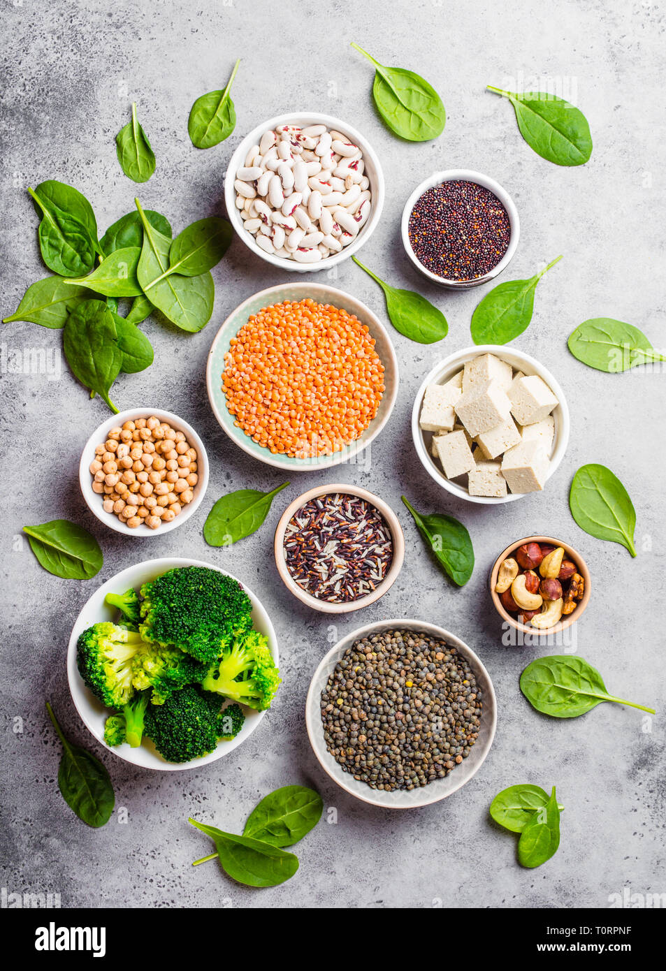 Les sources de protéines végétaliennes Banque D'Images