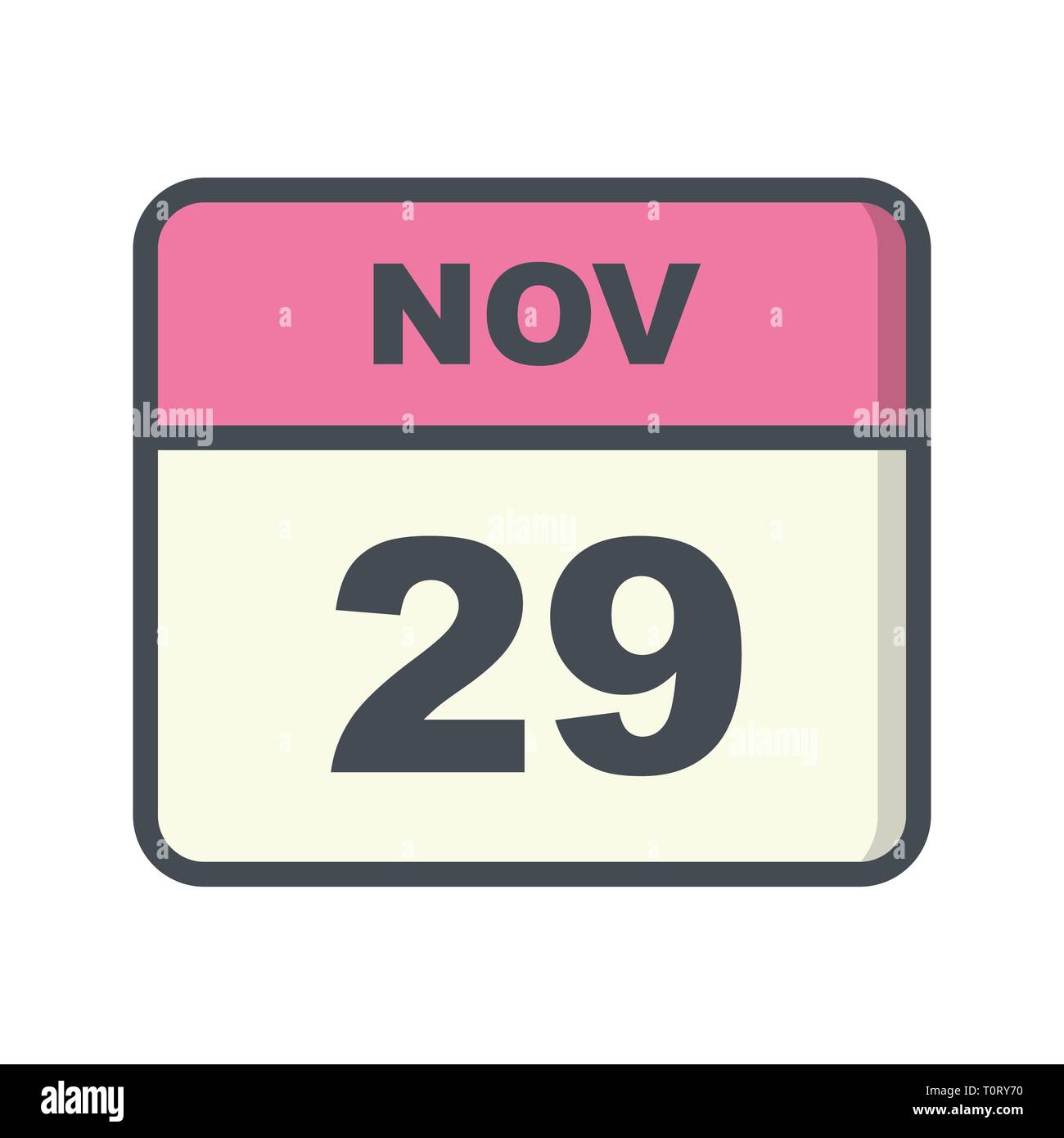 29 novembre Date sur un seul jour calendrier Photo Stock - Alamy