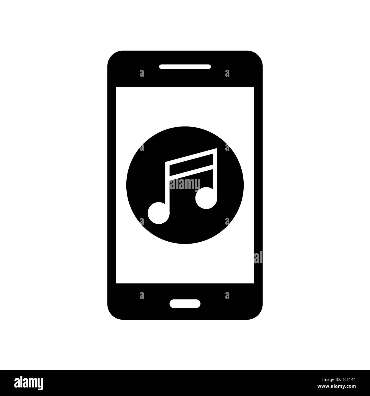 L'icône de l'application Mobile Musique Illustration Banque D'Images