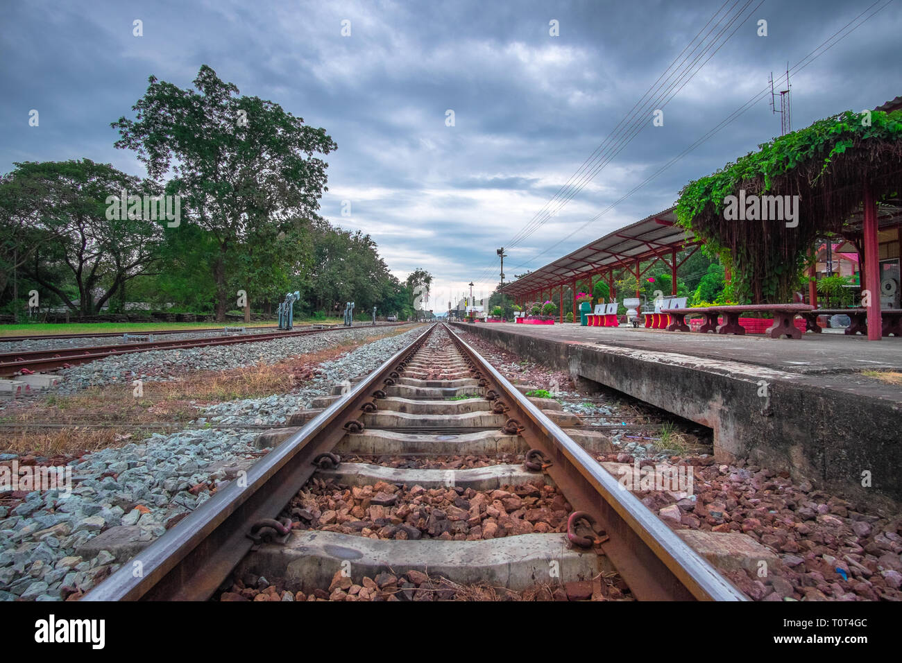 Lamphun gare est une gare ferroviaire située sur Lamphun Province - Thaïlande Banque D'Images