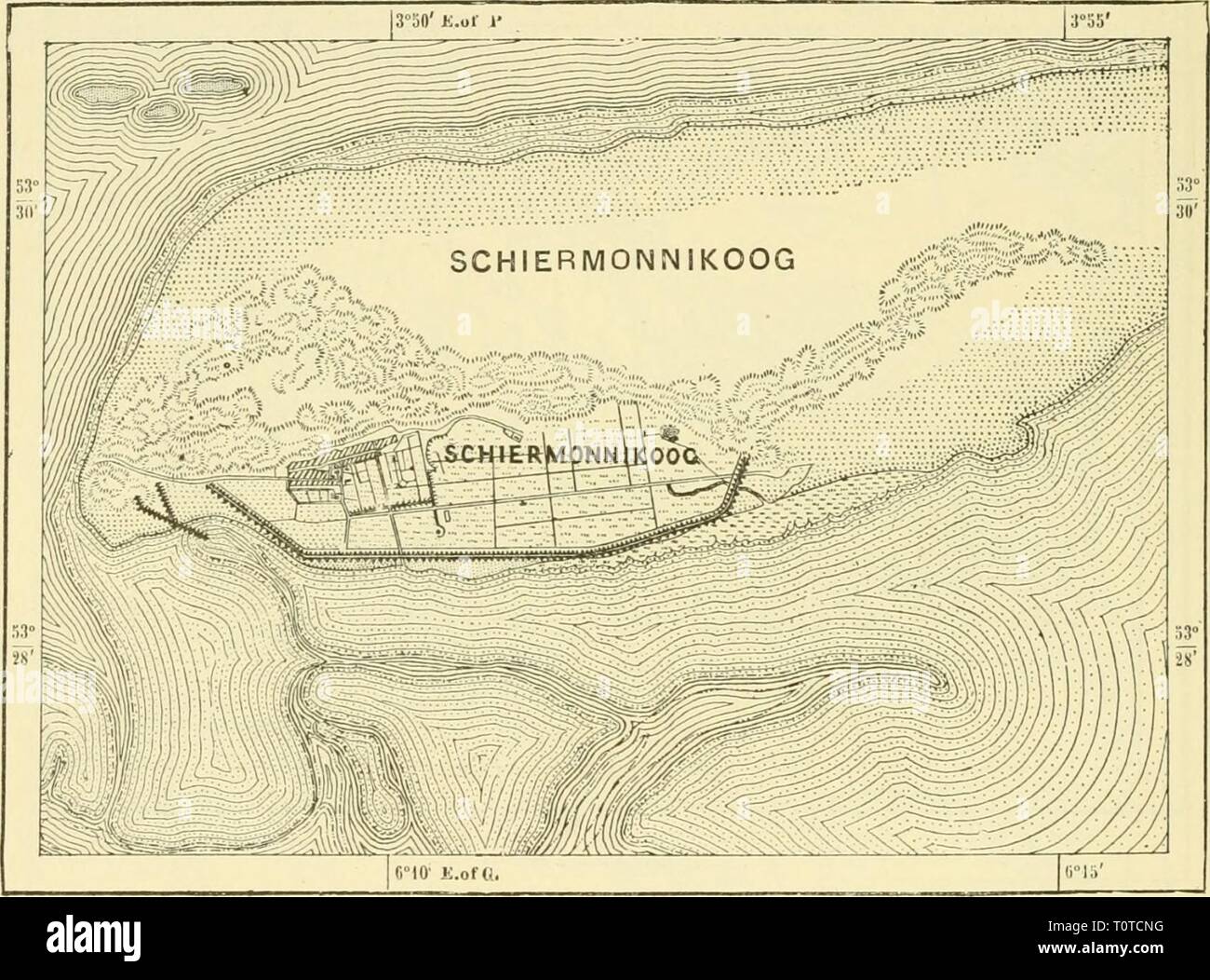 La terre et ses habitants de la terre et de ses habitants .. earthitsinhabita386recl Année : 1883 458 LE NETHEELANDS. Cependant, un bras au nord, qui se déverse dans la mer 20 milles au-dessous de Rotterdam, à l'Hoek van Holland. Alors que la plupart des rivières de l'hémisphère nord, appuyez sur sur leur rive droite, en conséquence de la rotation de la terre, et s'écarter à l'Est, celles des Pays-Bas se déplacer dans un sens contraire. 13oth le Rhin et la Meuse, pour autant qu'elles sont délimitées par des collines, à l'écoulement vers le nord, mais à peine ont-ils entrés dans la plaine de la céder aux Pays-Bas qu'ils réponse Banque D'Images