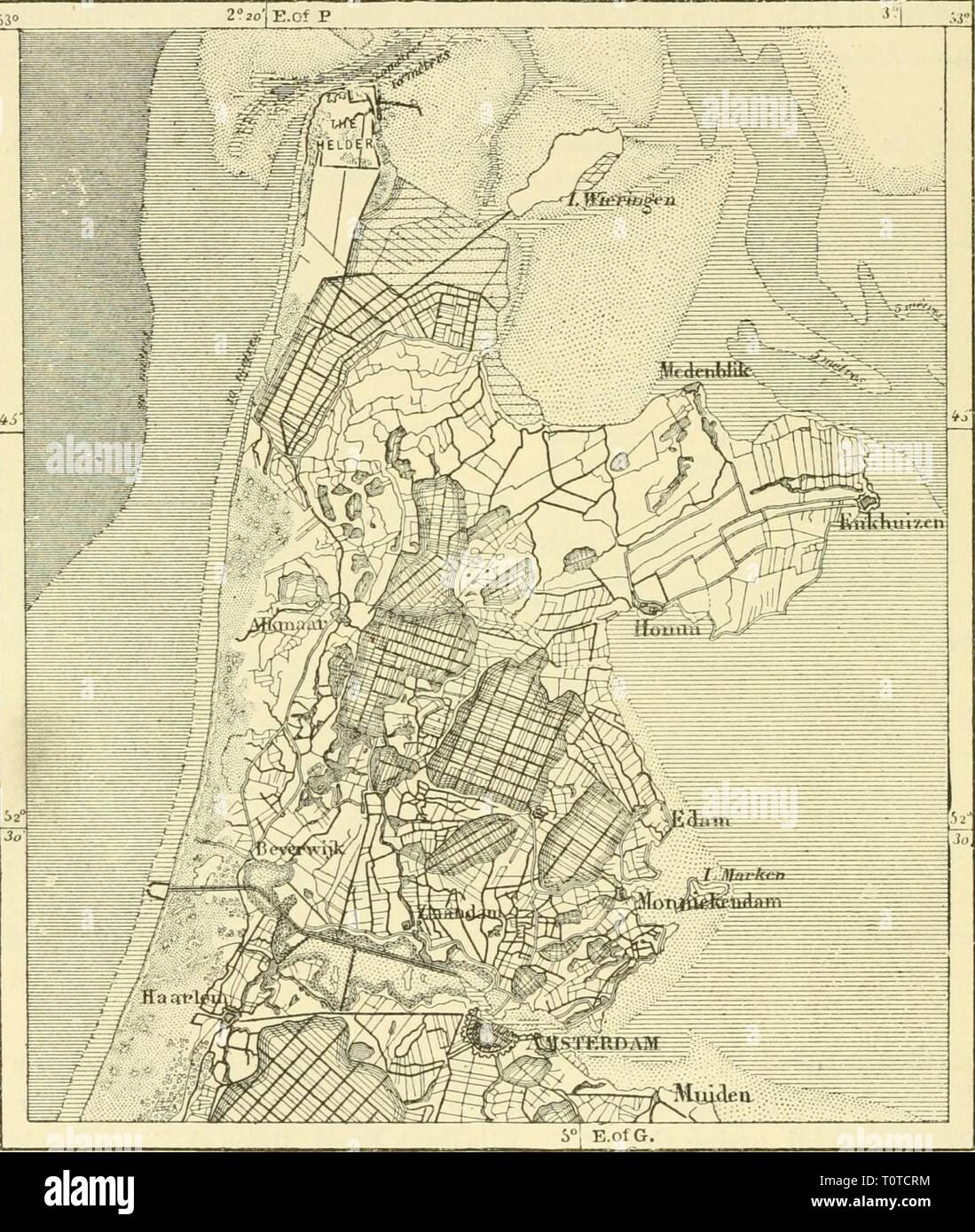 La terre et ses habitants de la terre et de ses habitants .. earthitsinhabita386recl Année : 1883 460 LE NETHEELANDS. liejo-allumé. Quand un souffle de vent les vagues envahir l'île, et l'onl}' les sept monticules artificiels sur lesquels les habitants ont construit leurs maisons s'élèvent au-dessus des eaux. Les inondations causées par les rivières sont presque aussi redoutable que ceux résultant d'irruptions de la mer. Lorsque les rivières sont en crue qu'ils s'élèvent au-dessus de la Fig. 2-J5.-La péninsule de Hollande. L'échelle 1 : 600 000. 10 Miles. Les champs qui s'étendent de part et d'autre des digues que les confiner. À Utrecht, af Banque D'Images