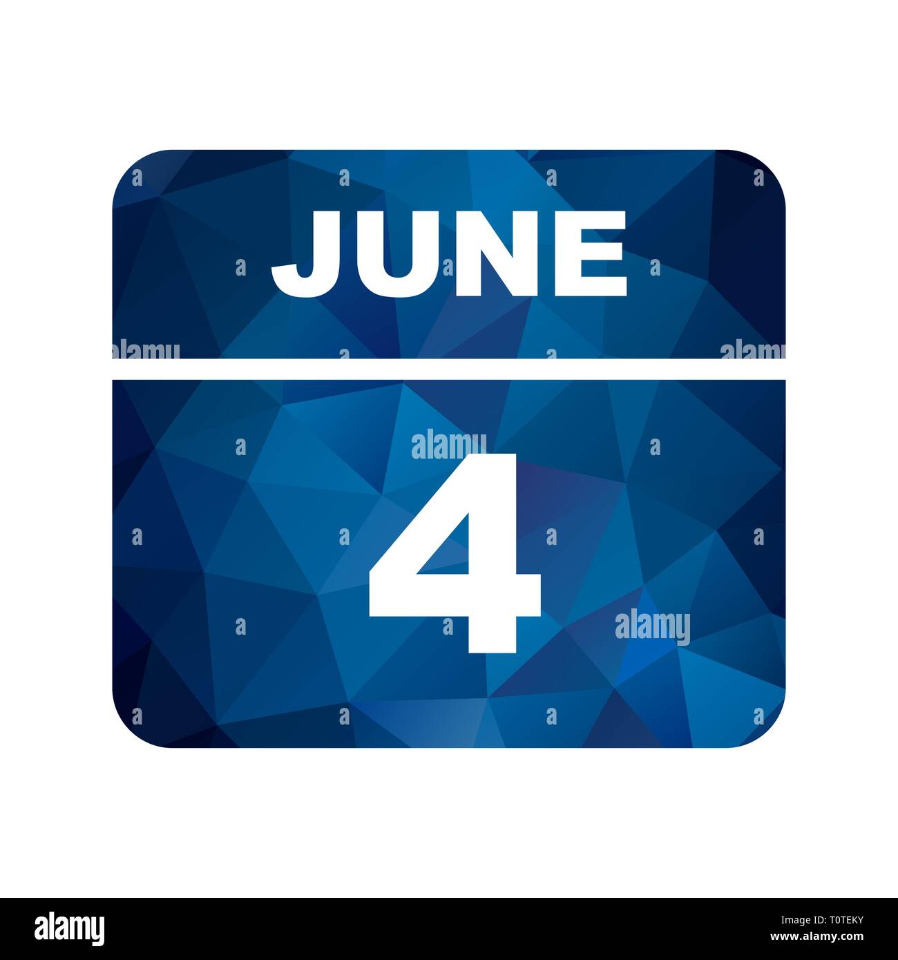 4 juin Date sur un seul jour calendrier Photo Stock - Alamy