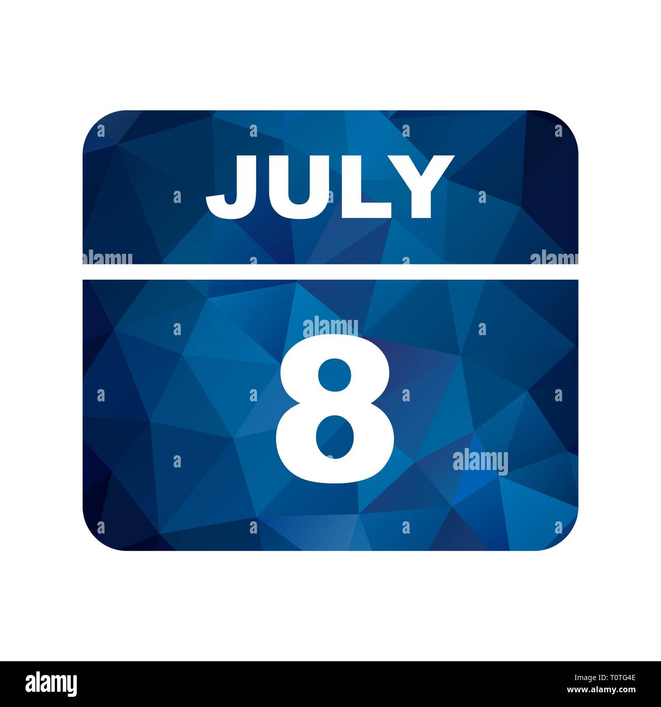 8 juillet Date sur un seul jour calendrier Photo Stock - Alamy