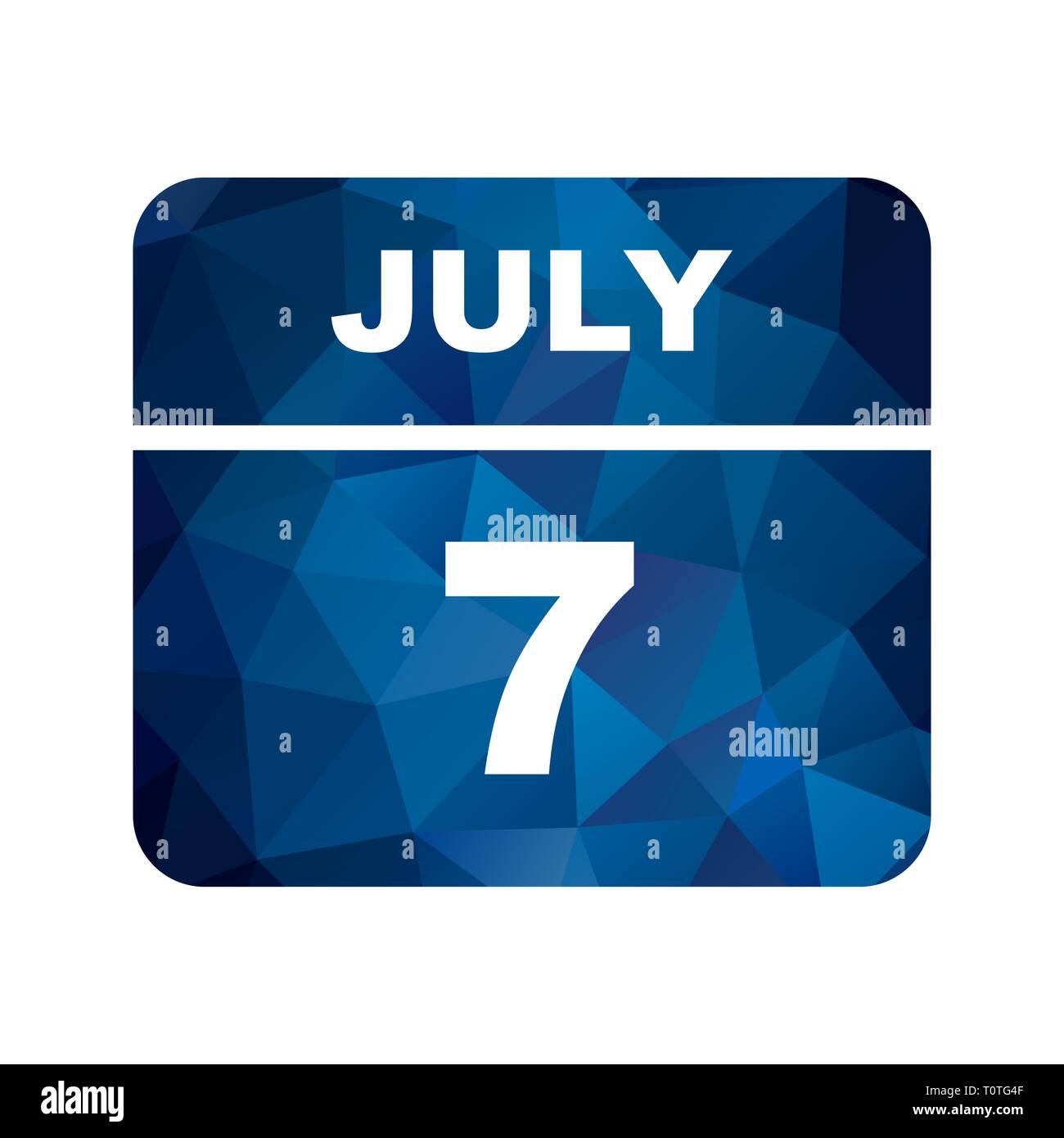 Le 7 juillet, date à un seul jour calendrier Photo Stock - Alamy