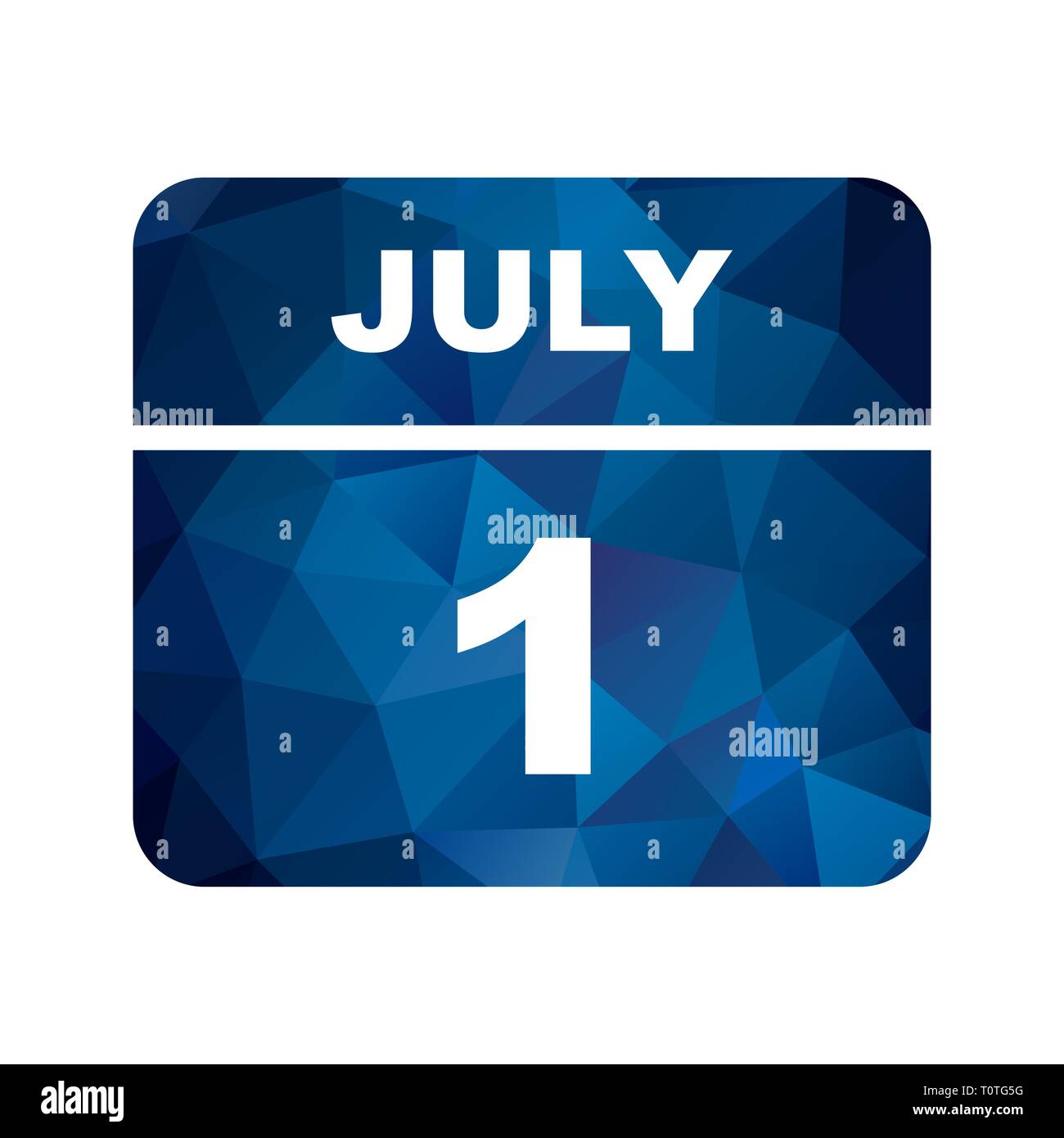 Date du 1er juillet sur un seul jour calendrier Photo Stock - Alamy