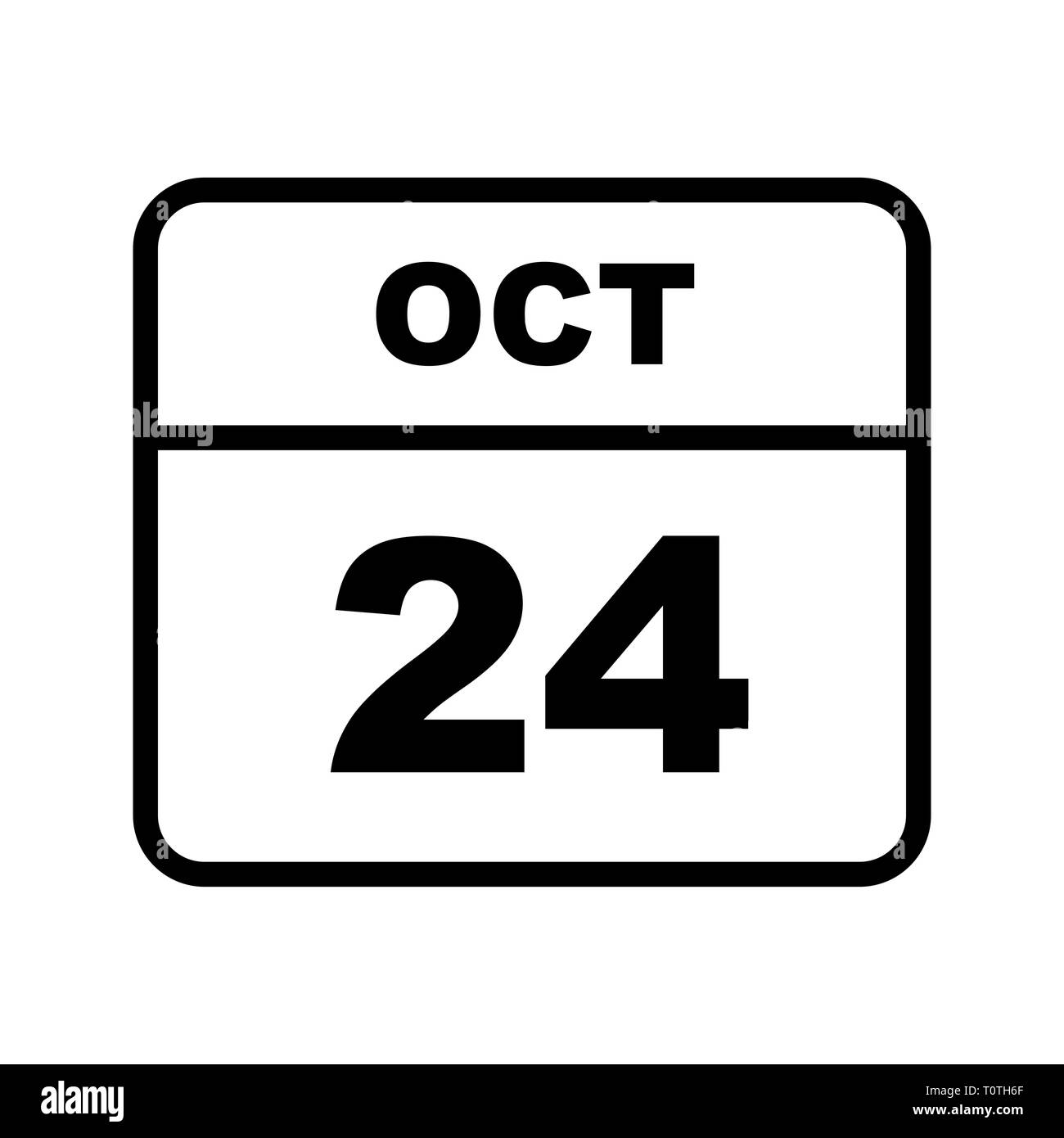 24 octobre, date à un seul jour calendrier Banque D'Images 24 octobre, date à un seul jour calendrier Banque D'Images