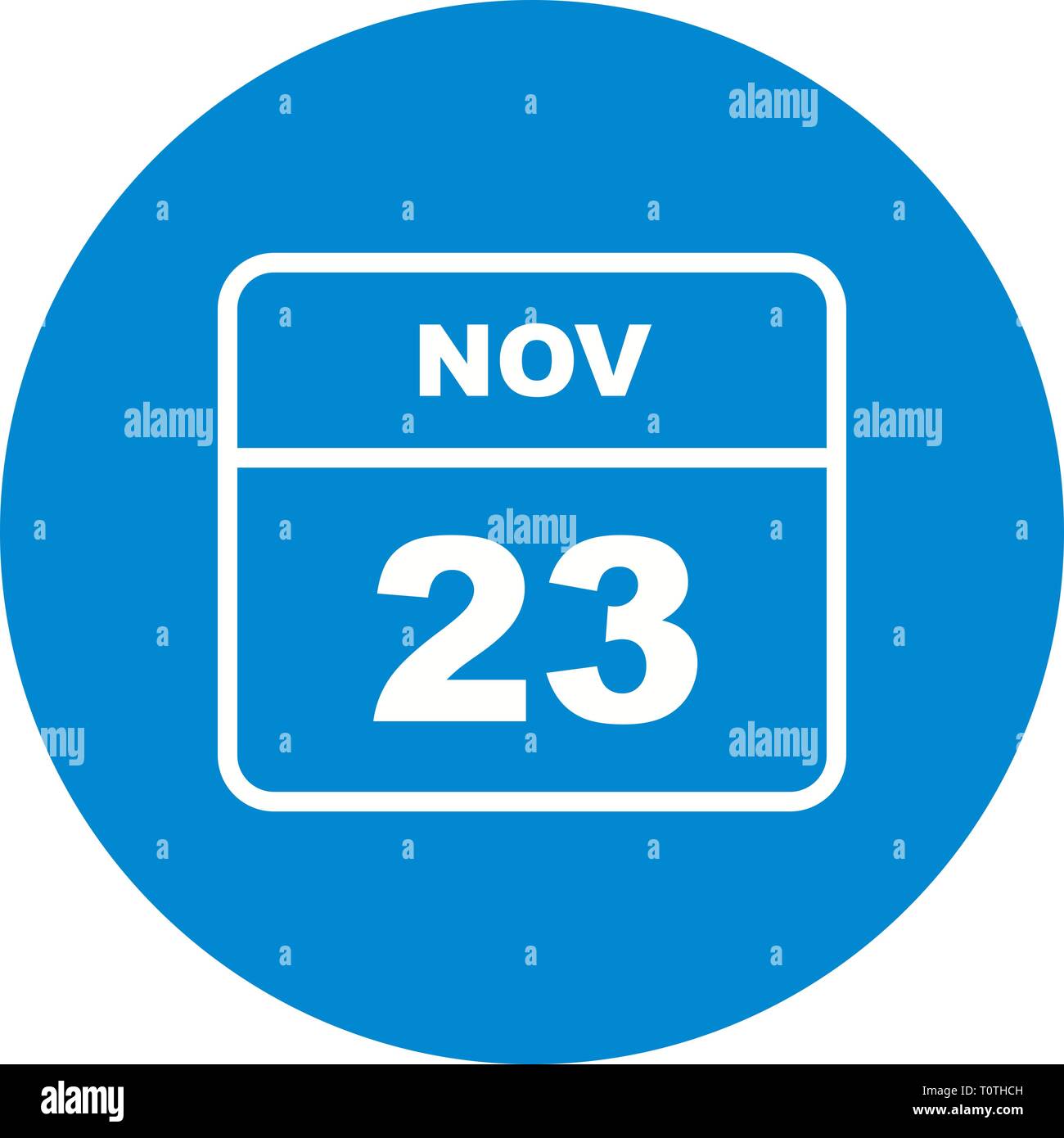 23 novembre Date sur un seul jour calendrier Photo Stock - Alamy