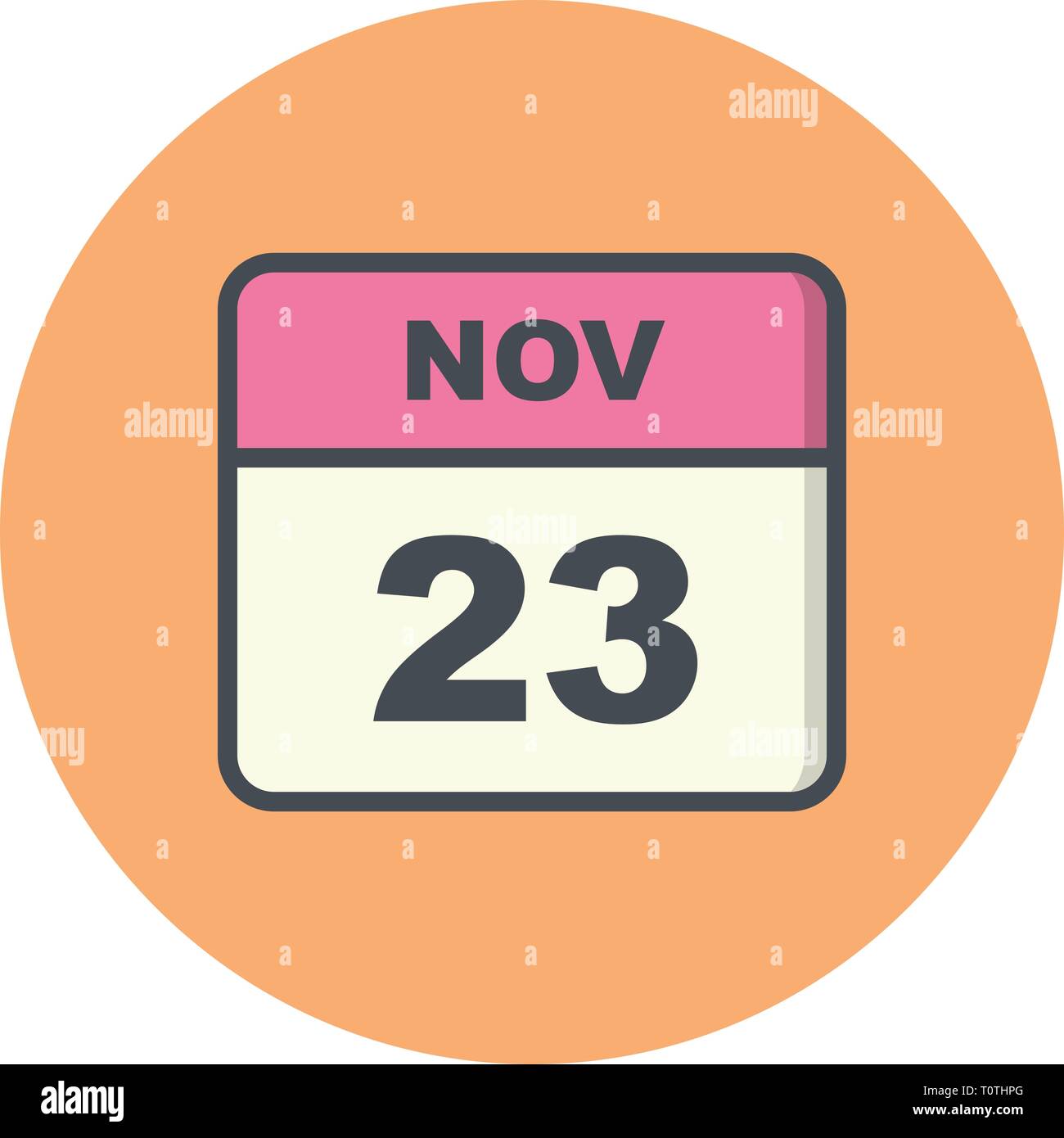 23 novembre Date sur un seul jour calendrier Photo Stock - Alamy