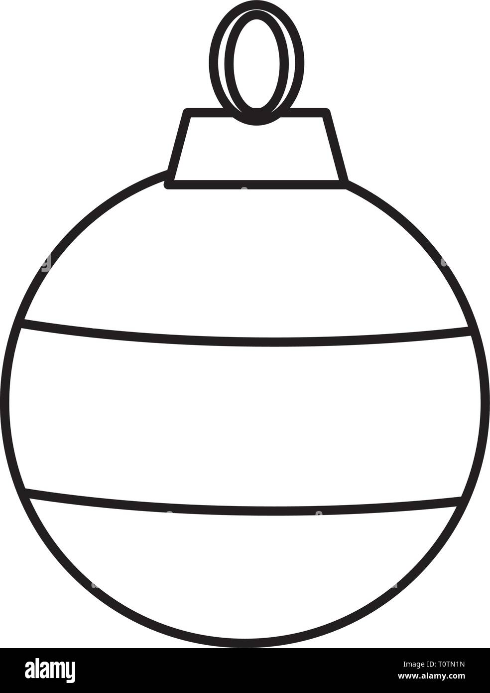 Icône boule de Noël noir et blanc Image Vectorielle Stock - Alamy