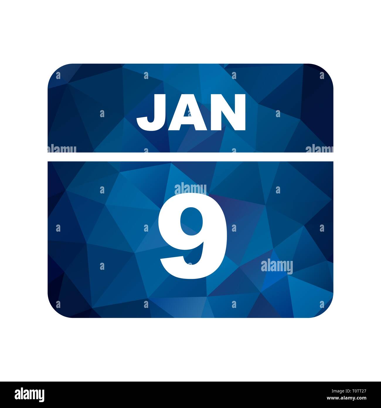 9 janvier Date sur un seul jour calendrier Photo Stock - Alamy