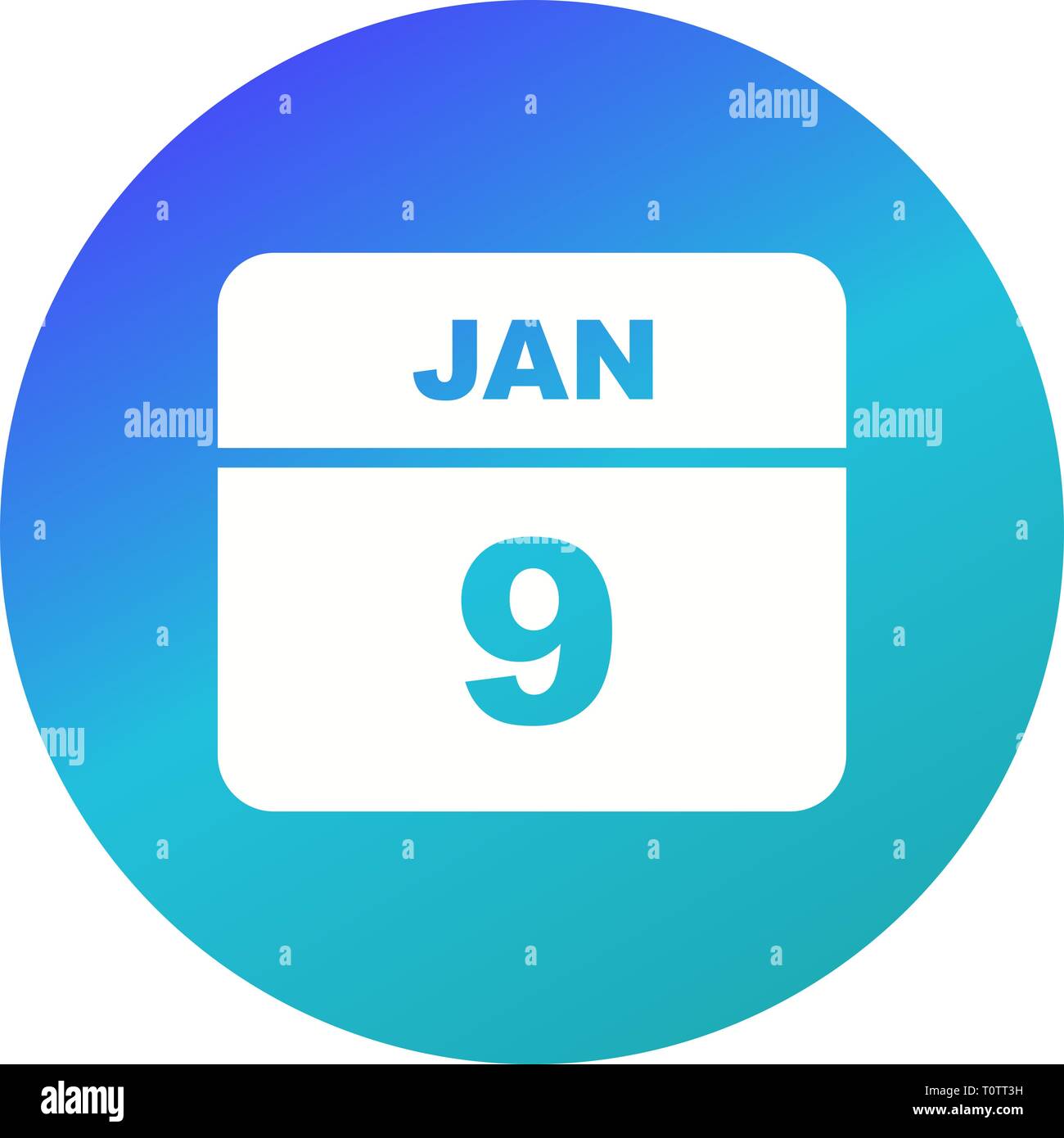 9 janvier Date sur un seul jour calendrier Photo Stock - Alamy