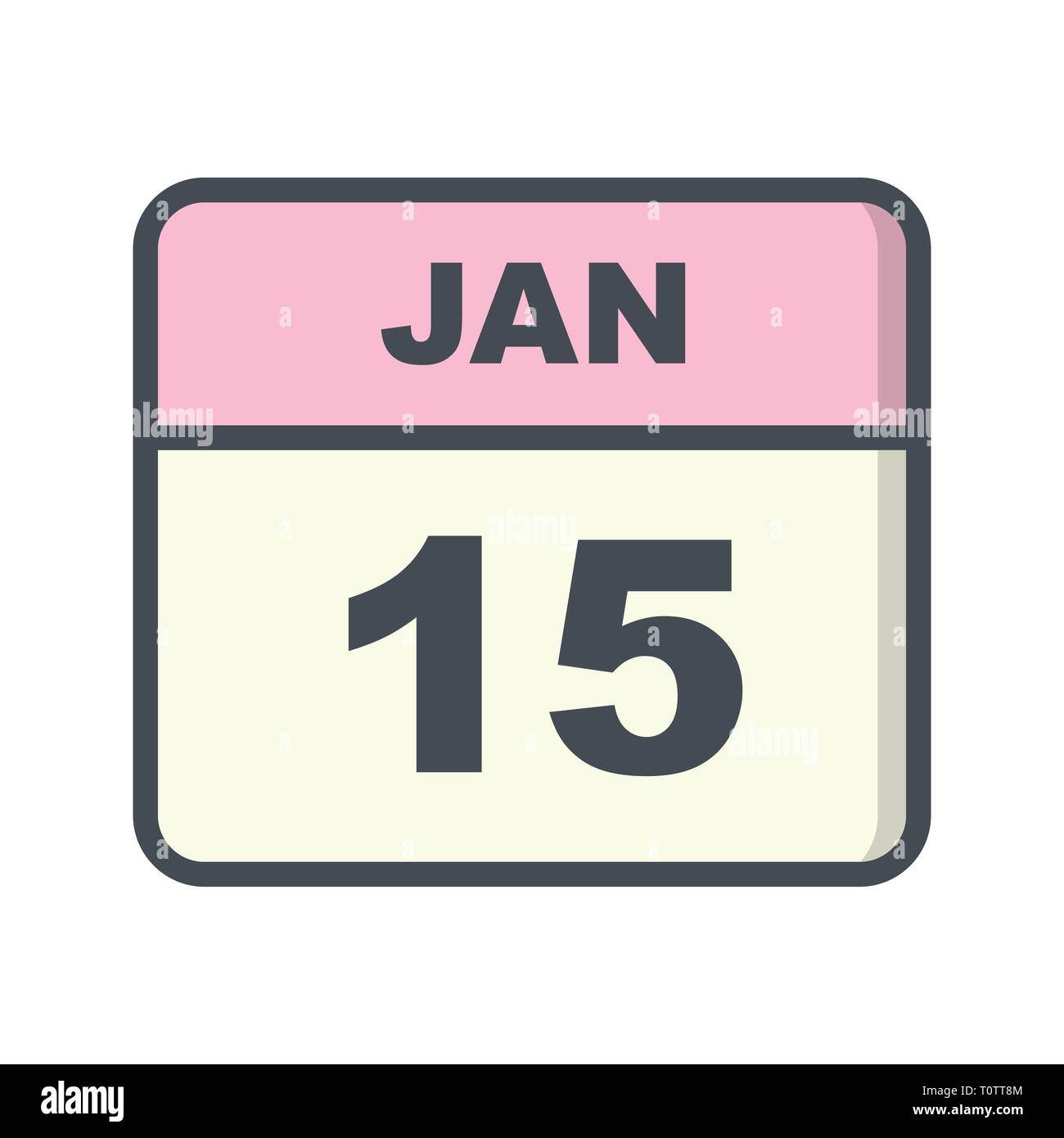 Du 15 janvier, date à un seul jour calendrier Photo Stock - Alamy