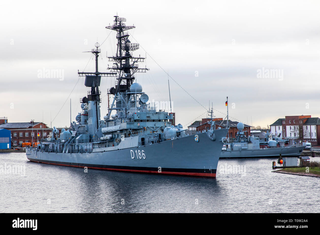 Wilhelmshaven, Musée de la marine allemande, sur la plage du sud, de l'histoire de la marine allemande, les navires de la marine allemande et de l'ex-destroyer, l'ANV Mölders o Banque D'Images