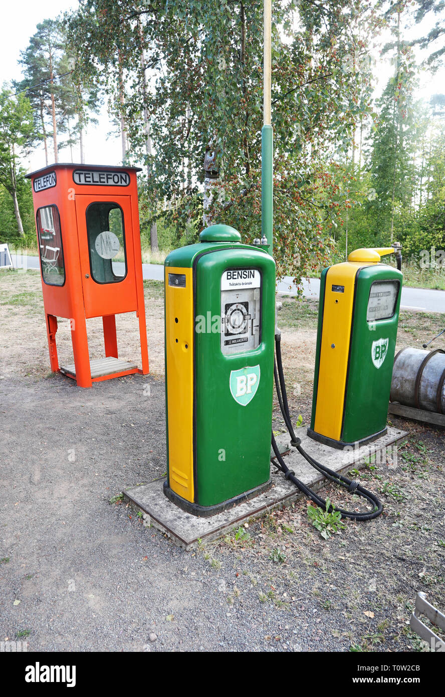 GRÄNNA, SUÈDE 20180804 Une vieille station d'essence (BP). Jeppe Photo Gustafsson Banque D'Images