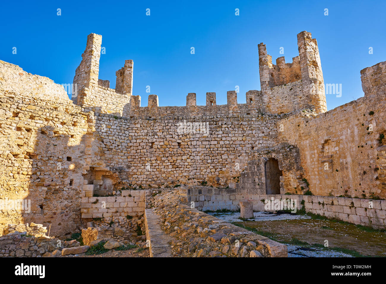 Le château de Xivert dans d'Alcalà de Xivert Castellon Templarios de l'Espagne Banque D'Images