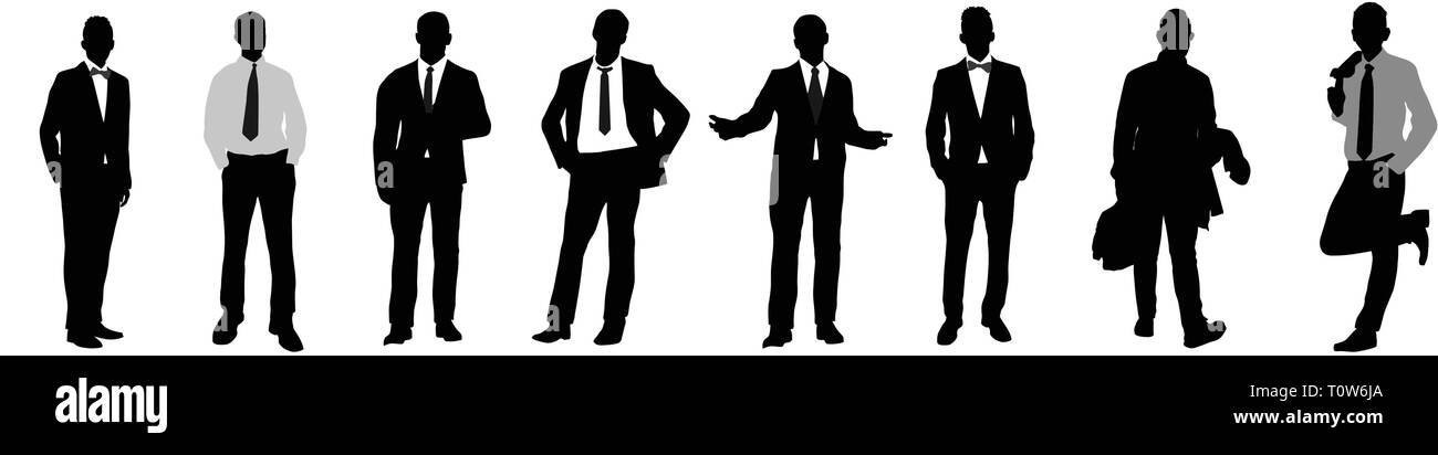 Les gens d'affaires silhouettes sur fond blanc, vector illustration Illustration de Vecteur