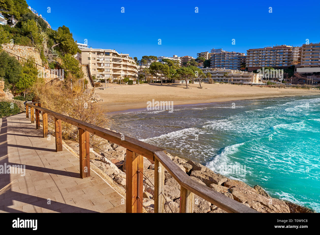 Platja Salou Capellans beach à Tarragone de Catalogne Banque D'Images