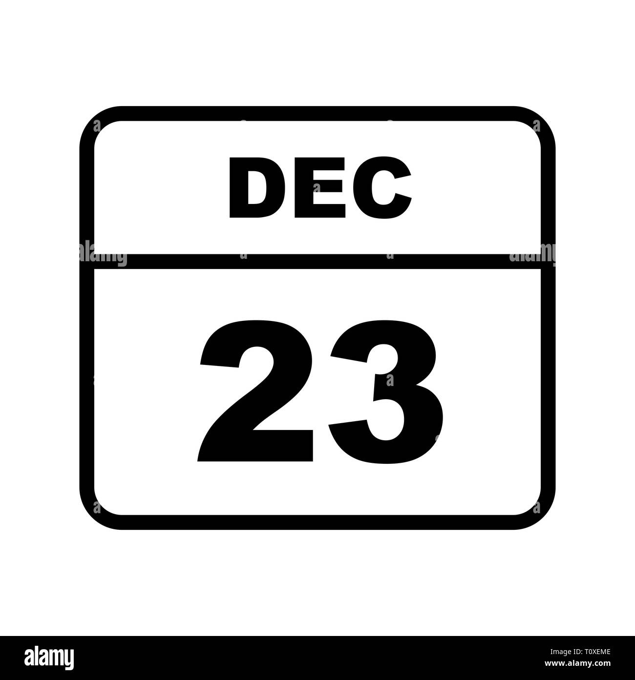 Le 23 décembre, date à un seul jour calendrier Banque D'Images